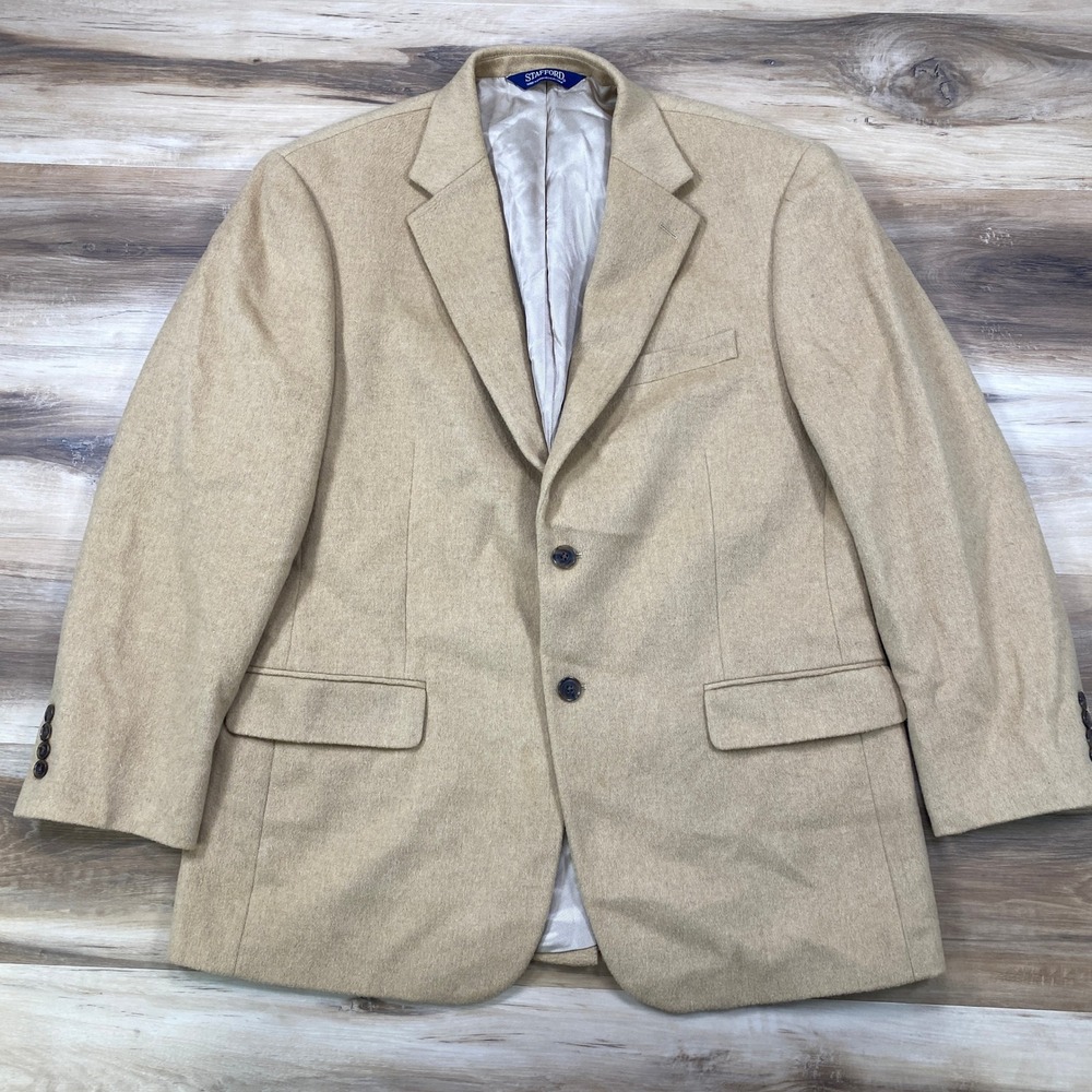 Stafford Blazer Men 42R Classic Camel Hair Regular Fit Tan Heritage Professional